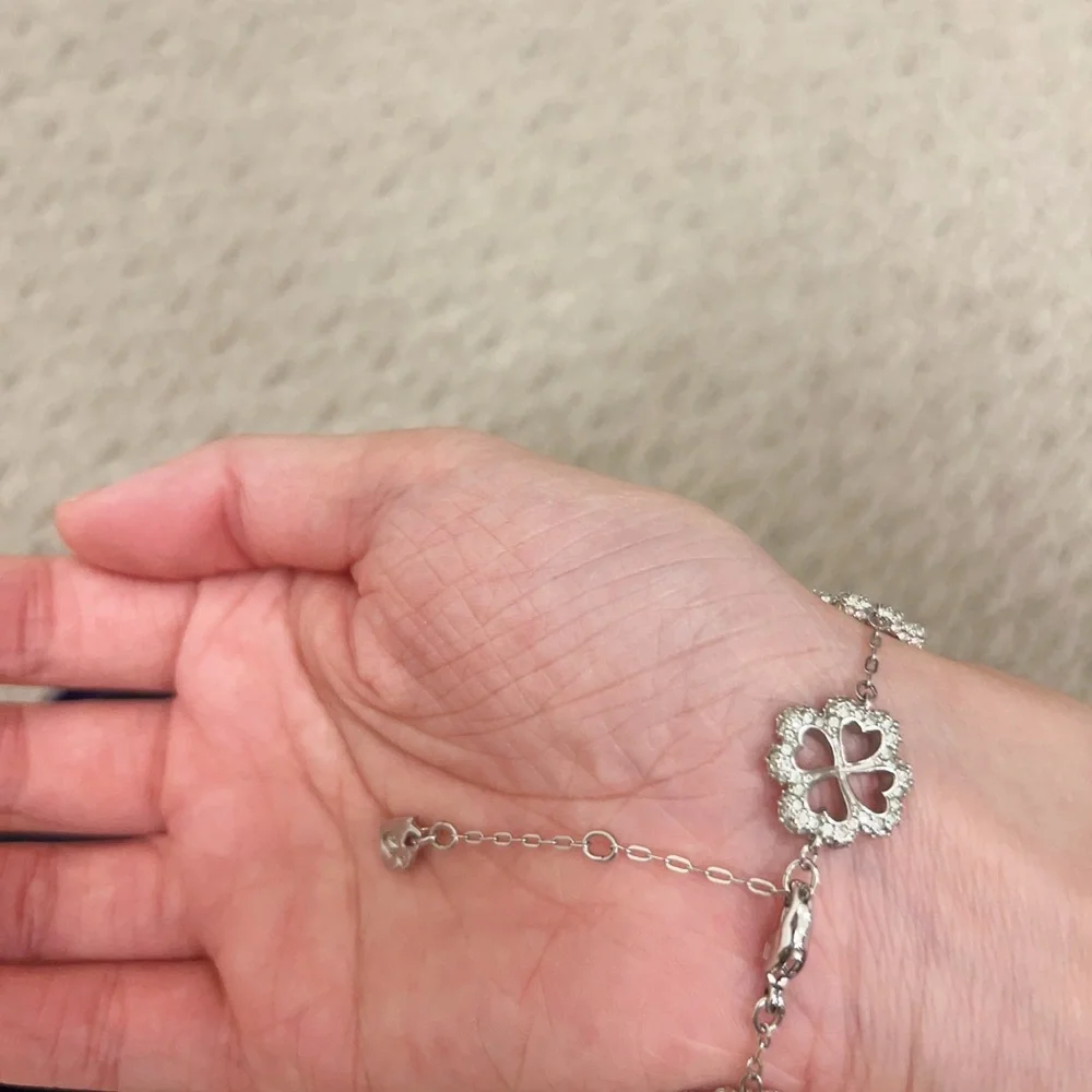 Swarovski Silver Daisy Link Bracelet with Crystal Centers